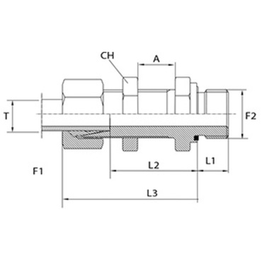 Gerade Einschraub-Schottverschraubung (GESV)-Rohrgewinde BSP zylindrisch Form E